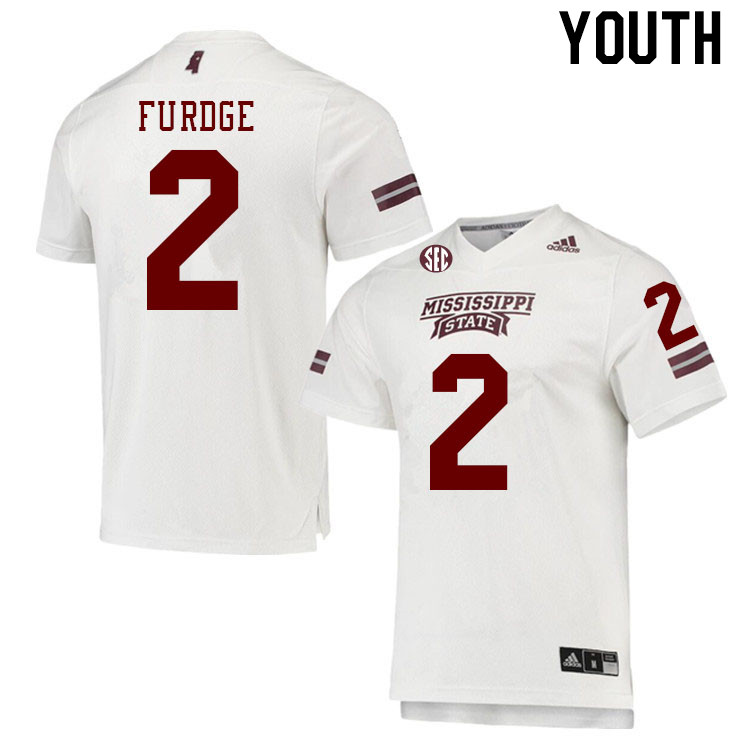 Youth #2 Esaias Furdge Mississippi State Bulldogs College Football Jerseys Stitched Sale-White - Click Image to Close
